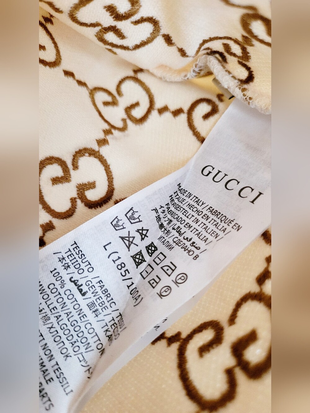 🇮🇹GUCCI EMBROIDERED👕 BEIGE POLO✨️ - Picture 9 of 15